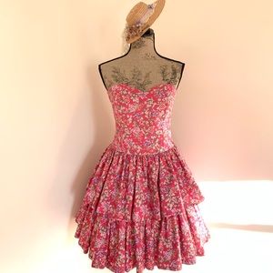 SOLD Women's Vintage Laura Ashley Pink Floral Dress